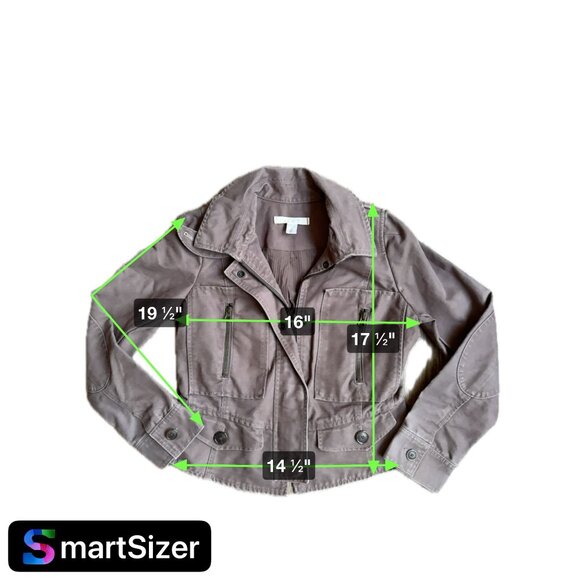 2/$18 SALE! Ann Taylor Loft Jacket Womens Western Utility 6P Gray Flap Pockets - Picture 2 of 8